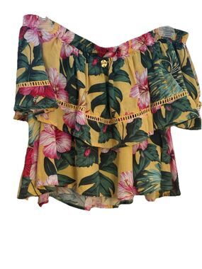 Rip Curl Women's Crop Off The Shoulder Hanalei Bay Top XS Floral Viscose